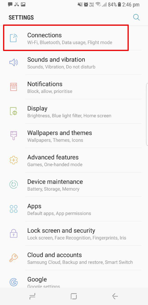 Android 7.0 Settings Screen