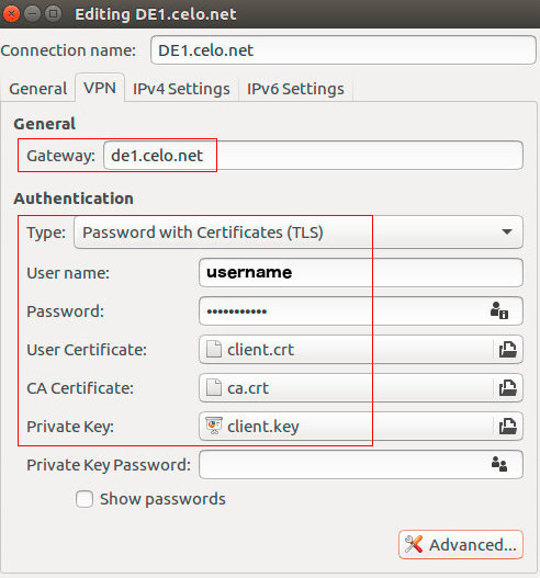 openvpn ta.key generate Manager Gnome    Knowledgebase Setup OpenVPN   Network CELO