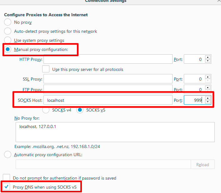 SSH Tunnel FireFox Proxy Setup