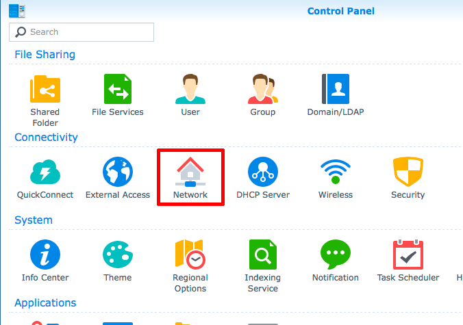 Synology Control Panel Network