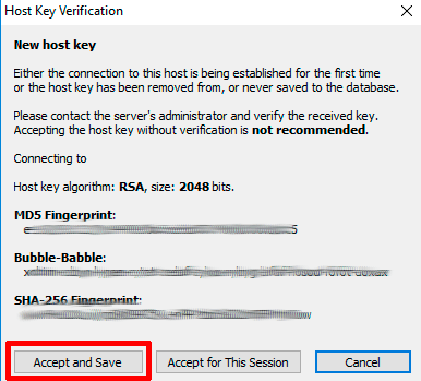 bitvise ssh client cert server accept