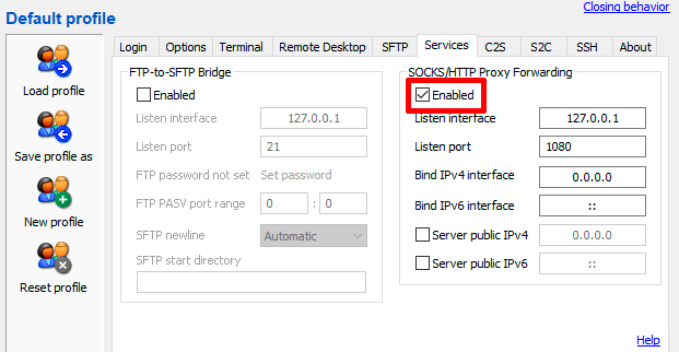 ssh tunnel log