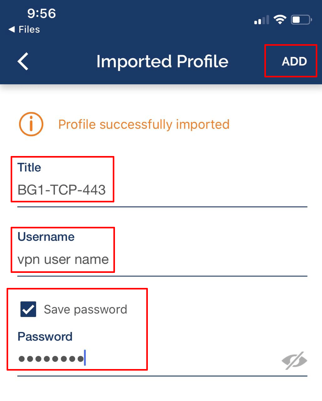 ios openvpn import and edit profile