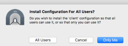 macOS tunnelblick all users option