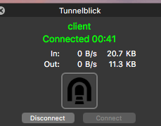 macOS tunnelblick connection status