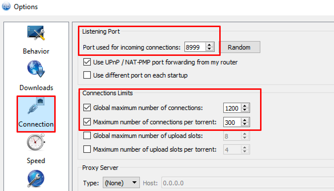 qBittorrent Connnection without proxy