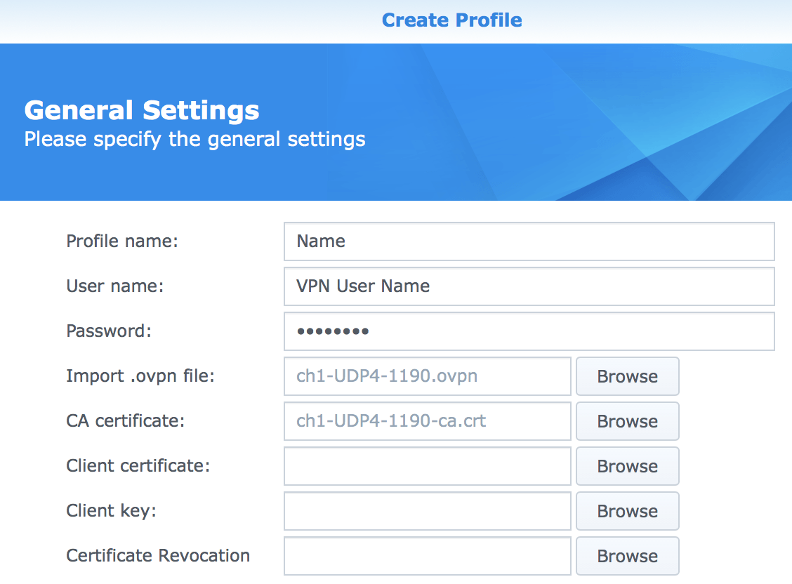 synology openvpn details