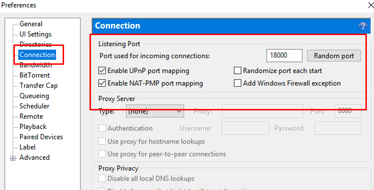 uTorrent Connection without proxy