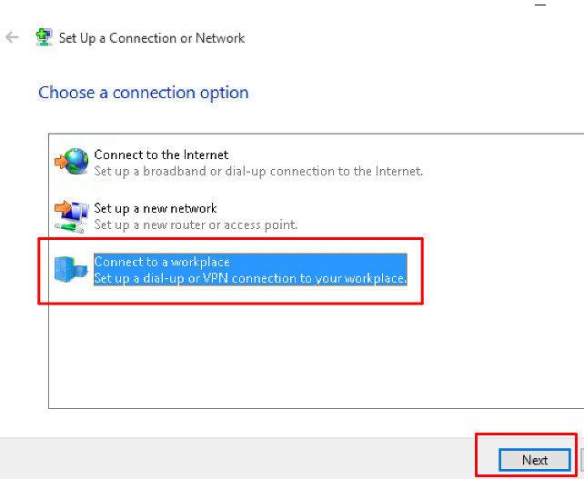 windows 10 set up a connection or network