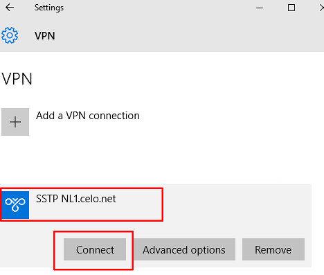 windows 10 SSTP VPN connection