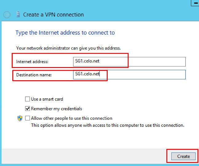 Windows 8 Create New VPN Connection