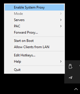 windows shadowsocks enable