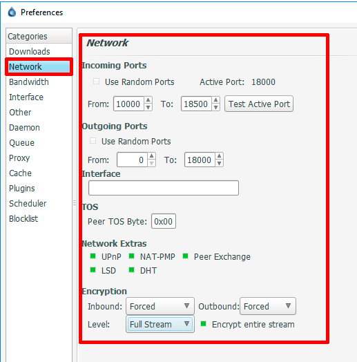 Deluge Network Setup